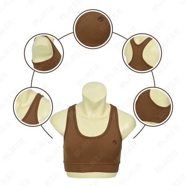 Blaze Fitness Wear Sports Bra - Ultimate Comfort , High Support for Active Lifestyles - Coffee - BFW-SB-0606 - Image 8