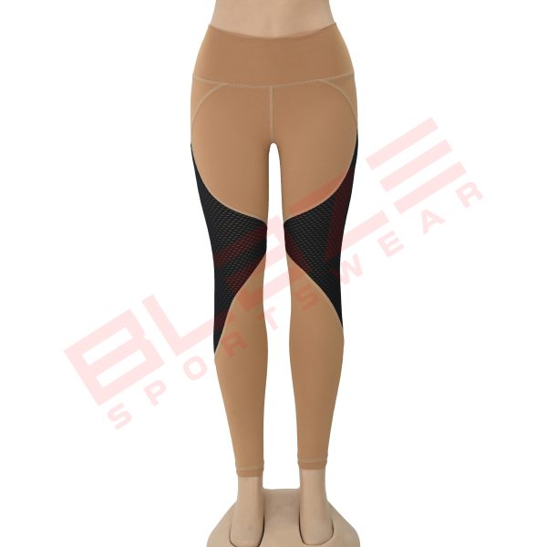 Blaze Fitness Wear Cut & Sew Legging - Premium Fit & Comfort - Brown - BFW-CSL-0821