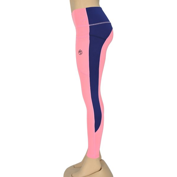 Blaze Fitness Wear Cut & Sew Legging - Premium Fit & Comfort - Pink/Navy Blue - BFW-CSL-0820 - Image 6