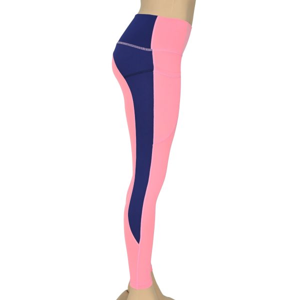 Blaze Fitness Wear Cut & Sew Legging - Premium Fit & Comfort - Pink/Navy Blue - BFW-CSL-0820 - Image 5